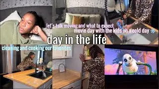 day in the life of a mom of 6+ very cold day+ movies with my babies+ cooking and cleaning|CleoshaaaJ