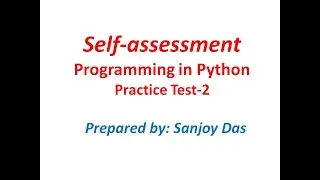 Programming in Python: Practice Test- 2