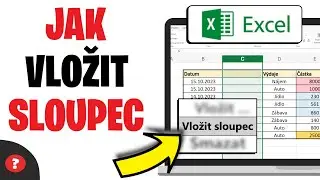 Jak přidat SLOUPEC v EXCELU | N&aacute;vod | Z&aacute;klady Excelu
