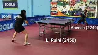 Li Ruini (2450) vs Aneesh (2249) in T2 Challenge Trial at ICC Table Tennis Center on 11-26-2020