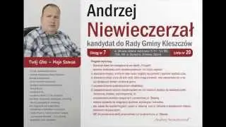 List wyborczy Andrzeja Niewieczerzała - kandydata na radnego do Rady Gminy Kleszcz&oacute;w