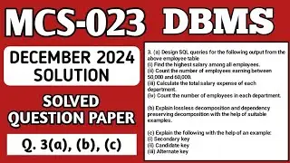 P4- 3(a), (b), (c) | MCS23 Dec 2024 Solution | MCS 023 Solved Question Paper | Mcs023 Important Ques