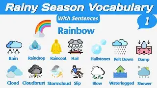 Rainy Season Vocabulary | Monsoon Season Words | With Sentences And Emages