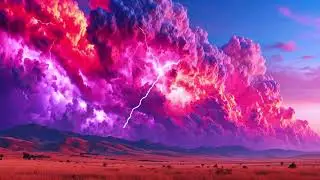 Sunset StormThunder Rain Sounds 4K Looping Backgrounds