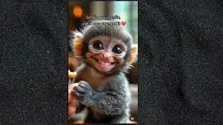 Happy Monkey Enjoying His Snack 🐒✨ | Cutest Smile Ever!