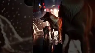 A stray dog saved this kitten 😭 #animals #cat #dog #emotional #ai #shorts #rescue #viral