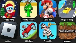 Minecraft,Roblox,Mario Kart,Huggy Story,Hill Climb,Prison Pin,Spranky Survival,Shape Shifting