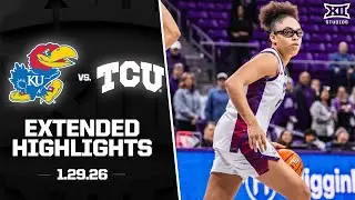 Kansas vs. #12 TCU Extended Highlights | 2025-26 Big 12 Women's Basketball