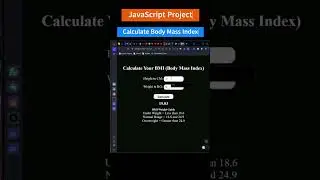 BMI Calculator Tutorial for Beginners 🚀 | HTML, CSS, JavaScript Project