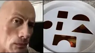 it goes in the square hole rock eyebrow raise meme