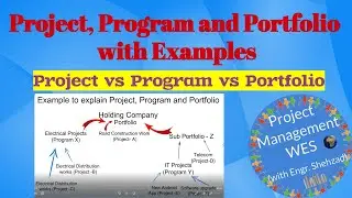 Project, Program and Portfolio with Examples, Project vs Program vs Portfolio, Project Management