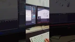 My Sister Making Cute Animation in Blender #blender #shorts #3danimation