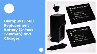 Olympus LI-50B Replacement Battery (2-Pack, 1200mAh) and Charger