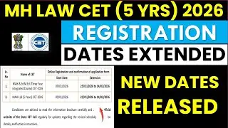 MH LAW CET (5 Yrs) Registration Dates Extended | Official Update | LAWCET Registration Process 2026|