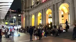 BOURKE STREET MALL AT NIGHT MELBOURNE AUSTRALIA