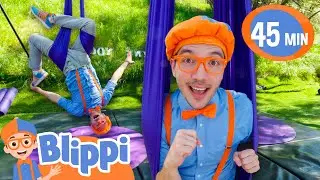 FLYING SILK SPIN Challenge! 🪽 | Blippi & Meekah Challenges and Games for Kids