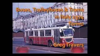 Year 1974 in Torino:  Buses, Trolleybuses, Trams and cars in Italy.