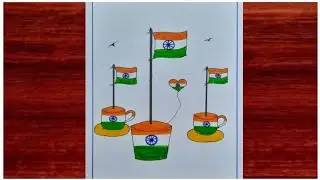 Most Beautiful Indian Flag Draw ||How to draw with India 🇮🇳 flag drawing || Easy Flag tutorials