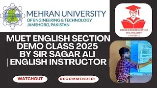 MUET 2K25 Entry Test English Section Demo Class by Sir Sagar Ali - English Instructor #muet #ecat