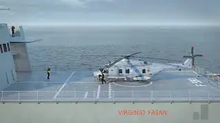 helicopter take off from italian frigate bergamini class virginio fasan 1080p