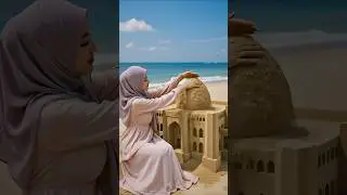 Beautiful mosque made with sand 🕌✨#shorts