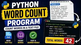 How to Count Number of Words in Text File | Python File Word Count Program | Counting Words in File