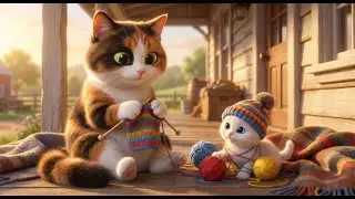Mama Cat's Special Gift: A Tiny Hat for Her Baby! 🥺🧶 Heartwarming