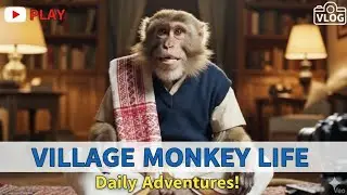 A Day in a Village Monkey&rsquo;s Life | Real Brown Monkey Vlog | Village Lifestyle Story @Amaldey7058 