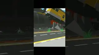 train crashes into train - how front protection works battle chariot in draw bricks #drawbricks