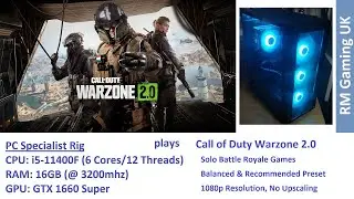 PC Specialist PC (i5-11400F with GTX 1660 Super) plays Call of Duty Warzone 2.0