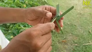 How to Make Amazing Hand FAN with Coconut Leaf - Village style | NK Crafts