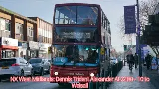 *Thrash* NX West Midlands: Dennis Trident Alexander ALX400(4612 | BX54 DFC) - 10 to Walsall
