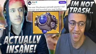 Ninja Reacts To How  OP  The New Shockwave Grenade Is! Myth Responds To Pros ► Fortnite Sound