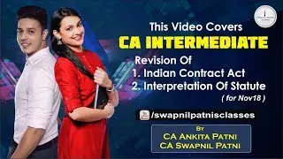 CA Inter Law Revision | Part 3 | Contract Act, IOS |CA Ankita Patni | CA Swapnil Patni