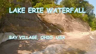 Lake Erie waterfall at Columbia Beach Park in the Cleveland, Ohio suburb of Bay Village, Ohio  USA