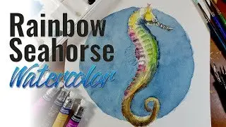 Watercolor Speedpaint- Rainbow Seahorse