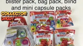 Star Monsters Pocket Friends video with blister pack, bag pack, 2 mini capsule packs @starmonsters