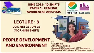 Lecture 8: UGC NET 25-JUN-25(MORNING SHIFT)-PEOPLE DEVELOPMENT AND ENVIRONMENT