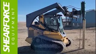 ShearForce Post King Post Driver for Skid Steers | Post In The Ground in 25 Seconds Flat!