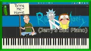 JERRY'S SAD 🙁 Piano Song S3 (Extended) - Rick and Morty 🥒 (PIANO TUTORIAL) 🎹 #5