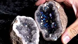 Cracking a Geodes to Reveal the Crystals✨#1 | ASMR Crystal Satisfaction #Shorts