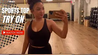 Amazon Align Dupe Try On: Long Line Sports Bra Review - Amazon Workout Top Find