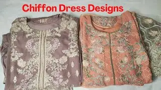 Chiffon Dress Designing | chiffon embroidered dress designs