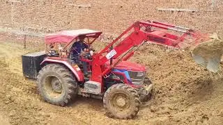 JCB backhoe loader Tata truck unloading mud Mahindra Arjun Novo loader working Mitti shifting