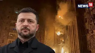 Ukrainian Apartment Block Ablaze After Russian Drone Strike | Firefighters Rescue Residents & Cat