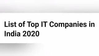 Top 10 Software companies in India 2020