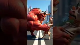 gay aur redbull ki larai #ai #video #cow #cartoon #kahani #viralvideo #redbull #cow #animation