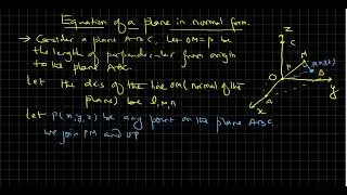 Equation of a plane in normal form  Grade 12