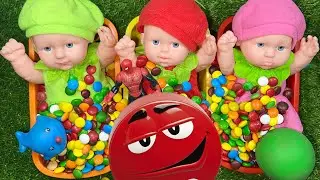 3 Minutes Satisfying - Rainbow BathTubs Candy with M&M's & Slime, Playdoh Big Video