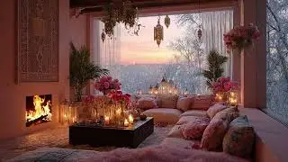 Blizzard Wind Outside and Crackling Fireplace Inside for Calm Sleep, Focus, and Anxiety Relief